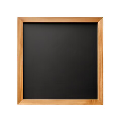 Mockup of Blank Square Blackboard: A School Board with Wooden Frame, Isolated on Transparent Background, PNG