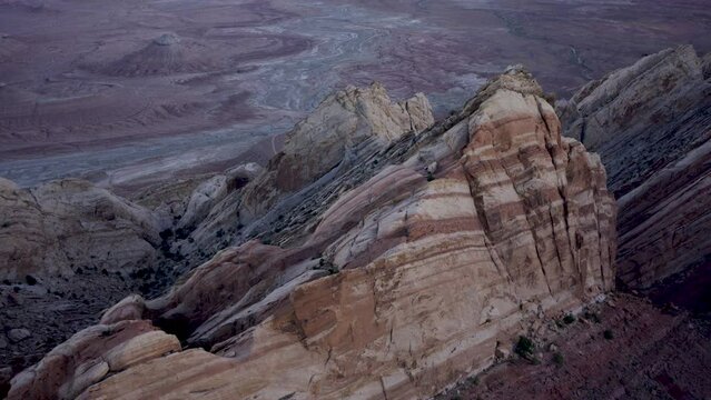 Aerial view of desert mountains