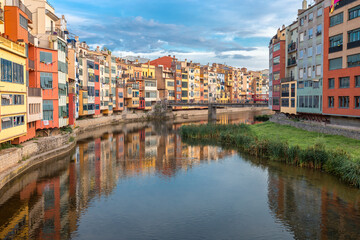 Fototapeta na wymiar The bridge over the Onyar river in Girona - Catalonia, Spain