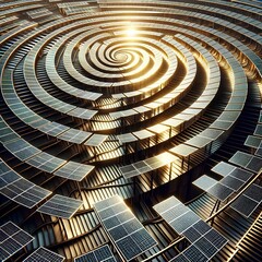 Futuristic Solar Panel Spiral Design Harnessing Sunlight
