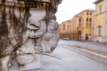 Ram's head decoration at the Max Joseph Square in Munich, Germany