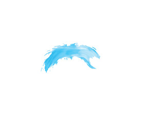 Sky blue watercolor spot splash on white background
