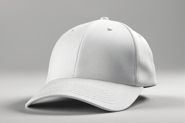 White baseball cap mockup front view on white background