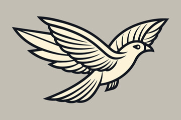  Flying bird icon out line vector, artwork, illustration