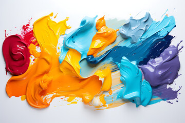 Vivid multicolored thick oil paints