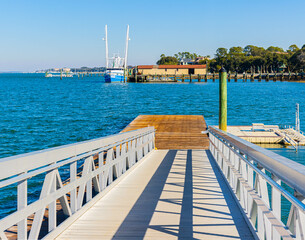 Ramp Leading to Floating Dock on Skull Creek at The Pope Squire Community Park, Hilton Head, South...