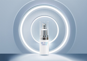 Cosmetic product mockups with abstract background , Cosmetic ad mock up template for sale poster design. Illustration vector .