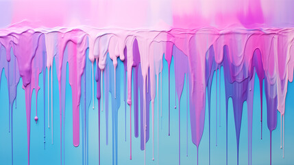 Vibrant Pink and Blue Dripping Paint Abstract