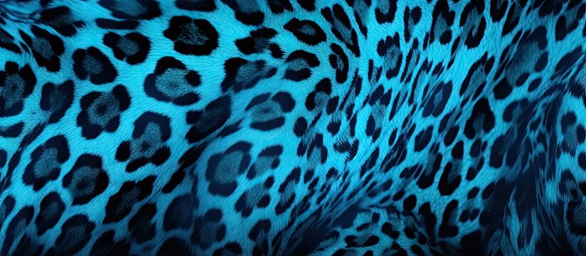 A closeup of an azure leopard print on an electric blue background, resembling the symmetry of marine biology patterns in water