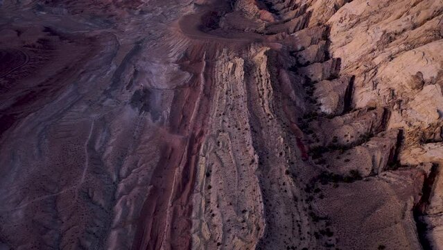 Aerial view of red rocks