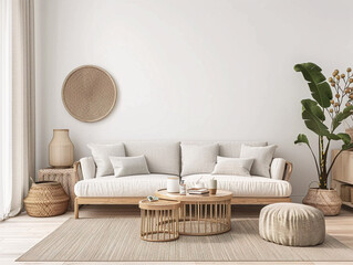 Minimalist living room with clean lines, neutral colors, and a simple, modern design aesthetic.