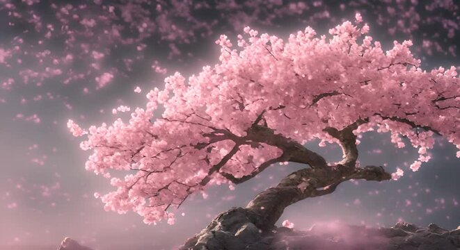 Cherry blossom particle animation
