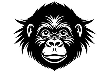 orangutan silhouette vector illustration