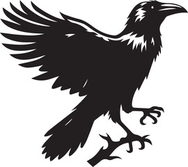 Obraz premium Raven Silhouettes Raven EPS Vector Raven Clipart 