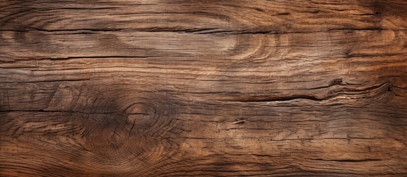 A detailed closeup of a brown hardwood plank flooring, featuring a beautiful wood stain pattern in beige. This building material adds warmth to any space