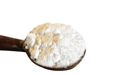  boric acid powder in spoon,top view,cutout transparent background,png format