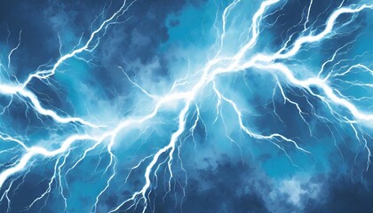 blue lightning background - obrazy, fototapety, plakaty