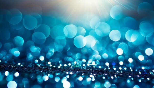 abstract blue background with bokeh and highlights festive backdrop generative