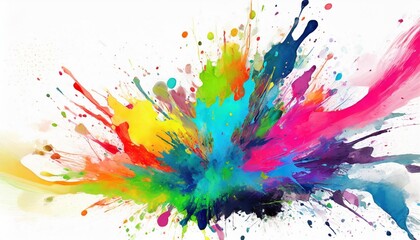 colorful wild color splash isolated on white background