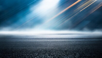 creative blurry outdoor asphalt background with mist light high speed