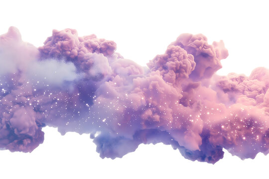 Dense Purple and Pink Nebula Clouds - Isolated White Transparent Background PNG