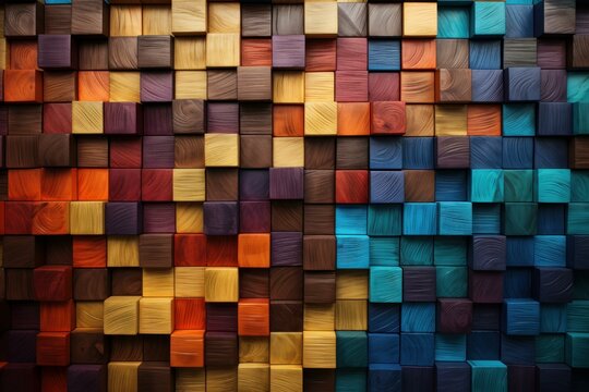 Striking Multi color wooden. Decor wall. Generate Ai