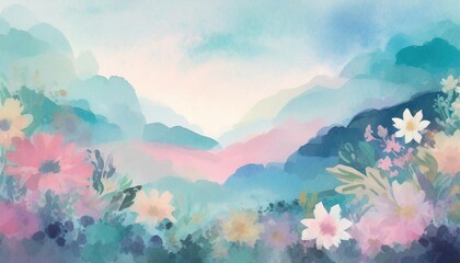 Obraz na płótnie Canvas abstract soft pastel floral tone imaginative landscape or layered background effect