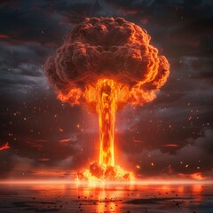 Nuclear Bomb Explosion, Nuclear Mushroom, Atomic Cloud, Nuclear Explosion, Apocalypse Catastrophe