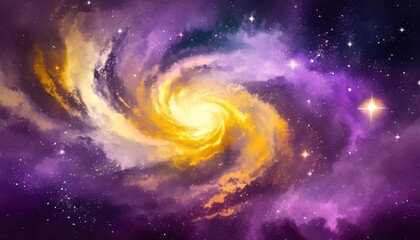 Obraz na płótnie Canvas swirl galaxy milky way stars purple yellow other dimension cloud space background