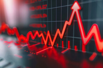 Fototapeta premium Economic crisis concept shown by declining graphs and digital indicators. Generative AI