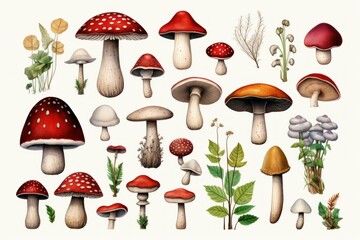 Captivating Mushroom illustration. Organic food forest. Generate Ai