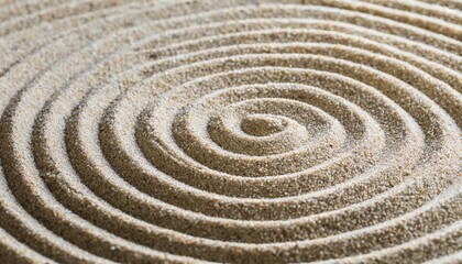 Fototapeta na wymiar circle lines on sand beautiful sandy texture natural sand background for spa wellness concept for relaxation balance and harmony concentration and spirituality in japanese zen garden