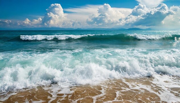 sea water with white wave for background