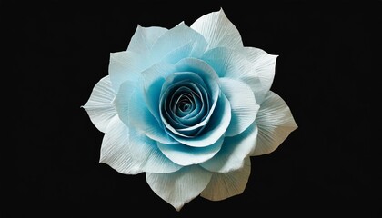 isolated single paper flower iceberg floribunda rose made from crepe paper - obrazy, fototapety, plakaty