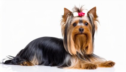 one yorkshire terrier isolated on white
