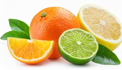 lemon lime grapefruit tangerine clementine and orange citrus fruits set isolated