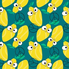 Summer fruit seamless lemon pattern for wrapping paper and fabrics and kids clothes print and party accessories