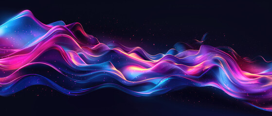 Colorful cosmic wave with starry effects - obrazy, fototapety, plakaty