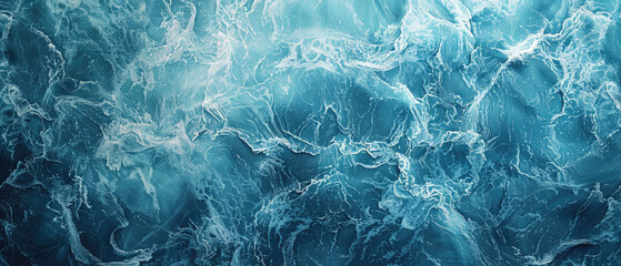 Abstract turquoise ocean waves close-up