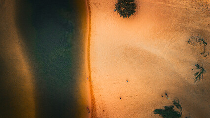 Beach, Ocean and Lagoon View in Narrabeen, Northern Beaches, New South Wales, Australia.
