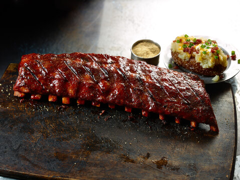 Baby Back Ribs on Metal