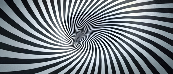Hypnotic black and white spiral pattern