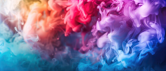 Naklejka premium Colorful abstract smoke on dark background