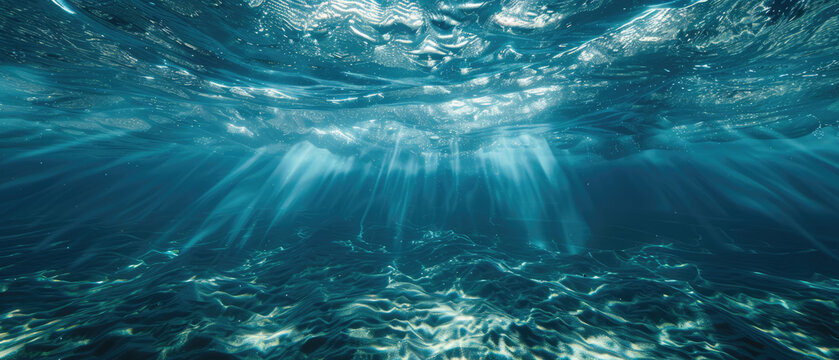Sunbeams illuminating the ocean's depth