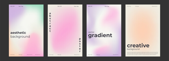 Y2k Trendy Aesthetic abstract gradient pink violet poster with translucent blurred pattern. Modern gentle social media poster, stories highlight templates for digital marketing for stories