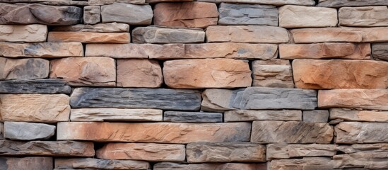 A detailed shot showcasing a mixture of brick types in a rectangular brick wall. The composite material adds character to the buildings overall design