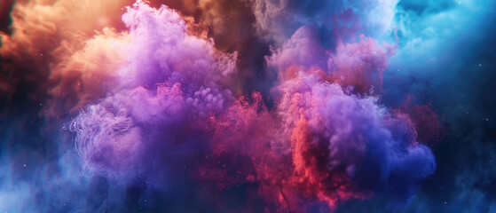 Fototapeta na wymiar Colorful abstract smoke on dark background