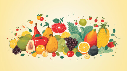 background with fruits and vegetables as illustration