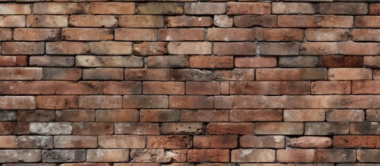 Obraz premium A detailed image showcasing a brown brick wall composed of various bricks. The brickwork is a composite material creating a sturdy facade