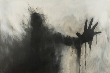 A painting of a man with his hand raised in the air - Powered by Adobe